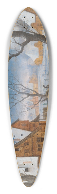 Adriaen van Stalbemt - A winter landscape, with figures in a village 39.3 inch art pintail longboard deck