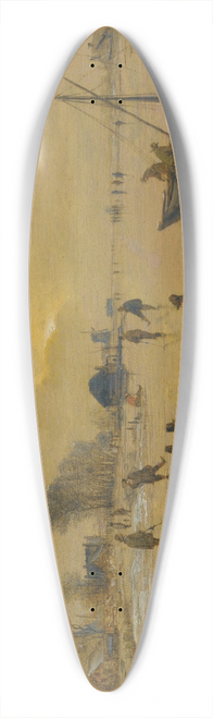 Aert van der Neer - A Winter Landscape With Skaters And Kolf Players, A Village To The Left 39.3 inch art pintail longboard deck
