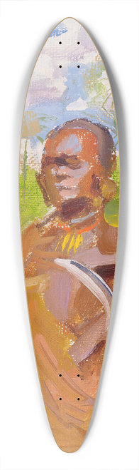 Akseli Gallen-Kallela - Kikuyu In Papyrus Reeds 39.3 inch art pintail longboard deck