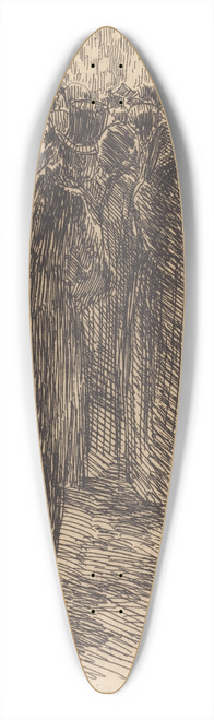 Albert Besnard - In the Crowd (Dans la foule) 39.3 inch art pintail longboard deck