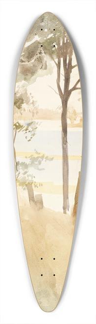 Albert Edelfelt - Seashore at Haikko in Autumn 39.3 inch art pintail longboard deck