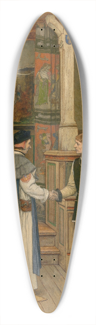 Albert Frans Lieven De Vriendt - The Magistrates Visit the Workshop of Jan van Eyck 39.3 inch art pintail longboard deck