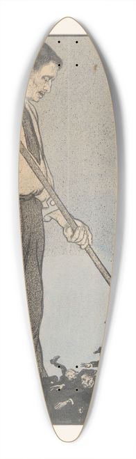 Albert Hahn - Arbeider veegt de zwarte kliek weg 39.3 inch art pintail longboard deck