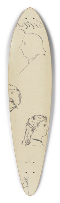 Albert Hendschel - Studienblatt mit Kpfen, oben Johann David Passavant, darunter Julius Hamel 39.3 inch art pintail longboard deck