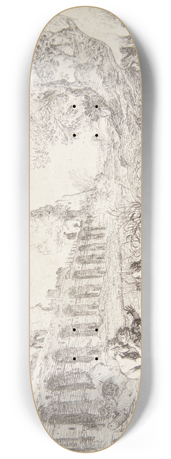 Bartholomeus Breenbergh - Nymfen Korsika siddende med tre satyrer 8.25 inch art skate deck