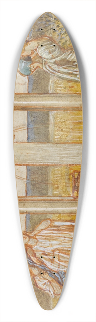 Albert Joseph Moore - Study for Pastoral scene of shepherds and maidens at a well c.1886 39.3 inch art pintail longboard deck