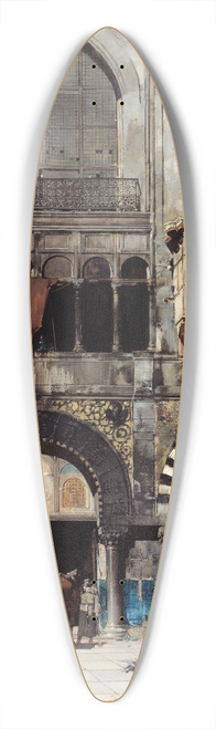 Alberto Pasini - Circassian Cavalry Awaiting their Commanding Officer at the Door of a Byzantine Monument 39.3 inch art pintail longboard deck