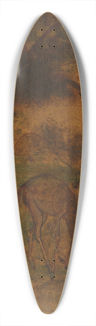 Albert Pinkham Ryder - A Stag Drinking 39.3 inch art pintail longboard deck