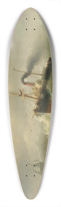 Albert Rieger - Steamboat In A Storm On The North Sea 39.3 inch art pintail longboard deck
