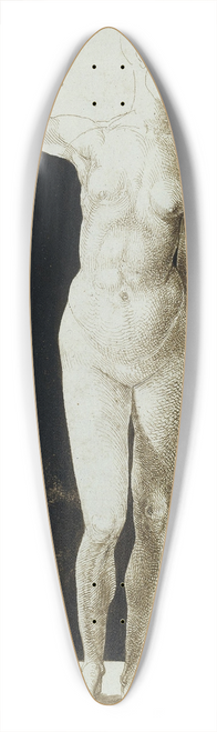 Albrecht Drer - Proportion study of female nude with a shield 39.3 inch art pintail longboard deck