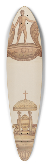 Al Curry - Cycle of Life Carving 39.3 inch art pintail longboard deck