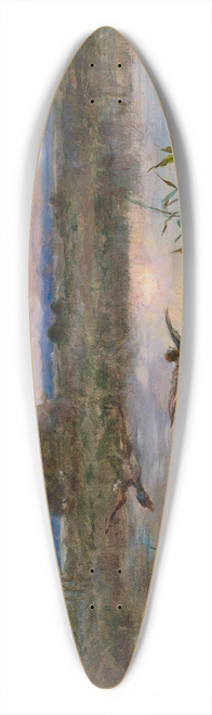 Aleksander Mroczkowski - Ducks over Marshes 39.3 inch art pintail longboard deck