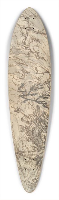 Alessandro Magnasco - Shipwreck offSeacoast 39.3 inch art pintail longboard deck