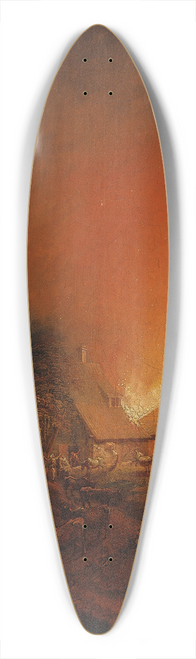 Alexander Laurus - Fire At Night In A Peasant House 39.3 inch art pintail longboard deck