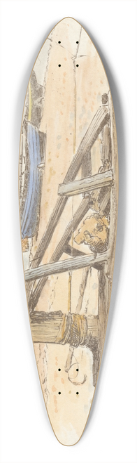 Alfred W. Cooper - By the Sea (tail piece) 39.3 inch art pintail longboard deck