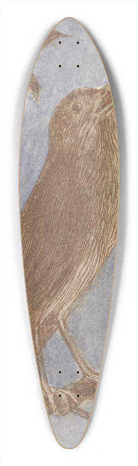 Alfred W. Cooper - The Nightingale (tail piece) 39.3 inch art pintail longboard deck