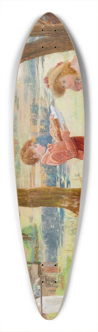 Alice Mary Havers - Tea party by the pond 39.3 inch art pintail longboard deck