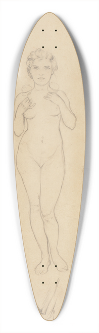 Alphonse Mucha - Preliminary design for The Rose 39.3 inch art pintail longboard deck