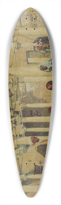Alphons Leopold Mielich - School in Benassa 39.3 inch art pintail longboard deck