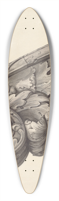 American 20th Century - Billethead from Frigate Sabine 39.3 inch art pintail longboard deck