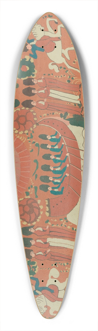 American 20th Century - Painted Chest 39.3 inch art pintail longboard deck