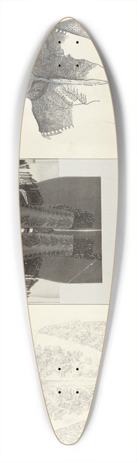 American 20th Century - Tracing Technique 39.3 inch art pintail longboard deck