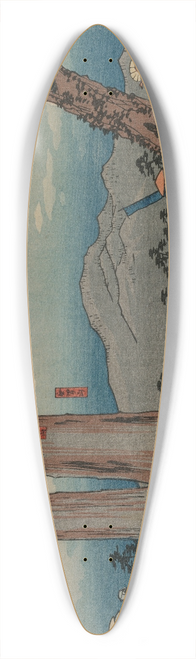 And Hiroshige - Nissaka: The Night-Weeping Stone at Sayo no Nakayama, from the series The Fifty-Three Stations of the Tkaid 39.3 inch art pintail longboard deck