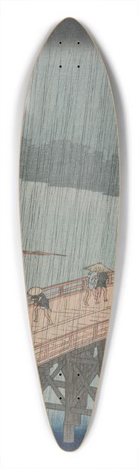 And Hiroshige - Sudden Shower over Shin-hashi Bridge and Atake, from the series One Hundred Famous Views of Edo 39.3 inch art pintail longboard deck
