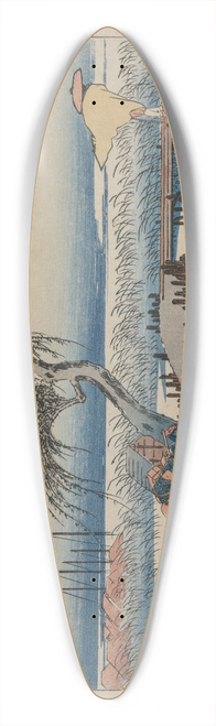 And Hiroshige - Yokkaichi: View of the Mie River, from the series The Fifty-Three Stations of the Tkaid 39.3 inch art pintail longboard deck