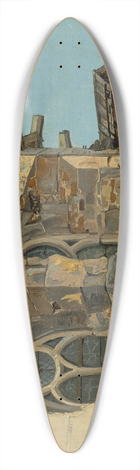 Andreas Achenbach - Altenberg Cathedral (Study) 39.3 inch art pintail longboard deck