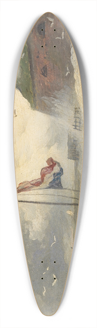 Andreas Achenbach - Strmische Brandung an der Mole 39.3 inch art pintail longboard deck