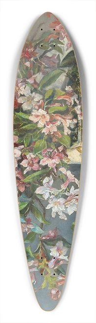 Andreas Lach - Alpine Roses In A Window Box 39.3 inch art pintail longboard deck