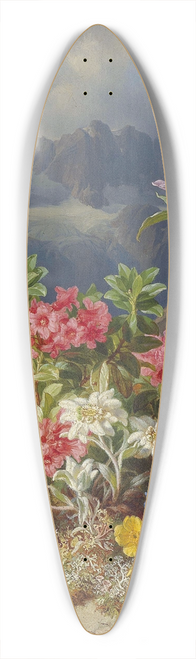 Andreas Lach - Still Life With Alpine Flowers 39.3 inch art pintail longboard deck