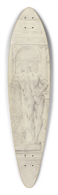 Annibale Carracci - Rckenansicht des Herkules Farnese im Hof des Palazzo Farnese in Rom 39.3 inch art pintail longboard deck