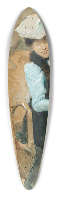 Antoine - Elegant lady in a sculptors studio 39.3 inch art pintail longboard deck