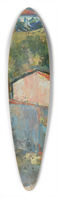 Anton Faistauer - Huser Am Hang(Houses On A Slope) 39.3 inch art pintail longboard deck