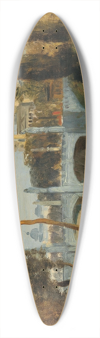 Anton Hlavacek - A View of the Wien River and the Church of St. Charles 39.3 inch art pintail longboard deck