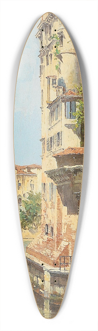 Antonietta Brandeis - Canal In Venice With View Of The Back Of The Palazzo Rocca 39.3 inch art pintail longboard deck