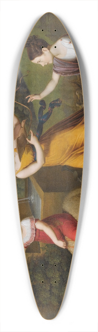 Anton Petter - Portrait Of Four Children, Full Length,in A Landscape, With A Sheep And Turtle Doves 39.3 inch art pintail longboard deck