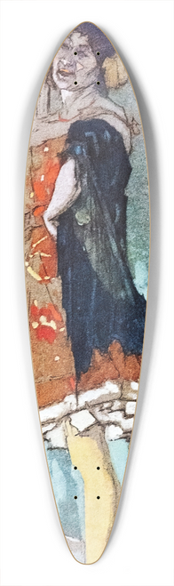 Armand Rassenfosse - On the stage of a traveling circus 39.3 inch art pintail longboard deck
