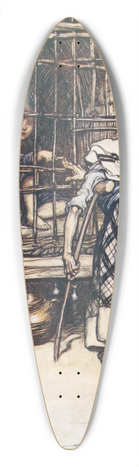 Arthur Rackham - Hansel put out a knuckle-bone, and the old Woman, whose eyes were dim, could not see, and thought it was his finger 39.3 inch art pintail longboard deck