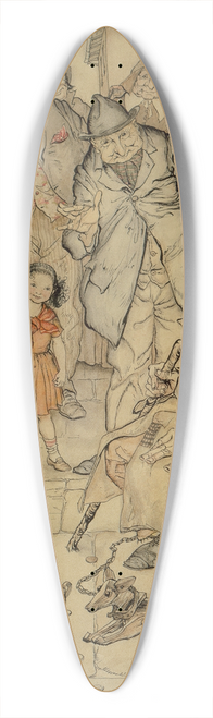 Arthur Rackham - Poor Cecco Goes into Business 39.3 inch art pintail longboard deck