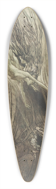 Arthur Rackham - Seize the despoiler!, Rescue the gold! Help us! Help us! Woe! Woe! 39.3 inch art pintail longboard deck