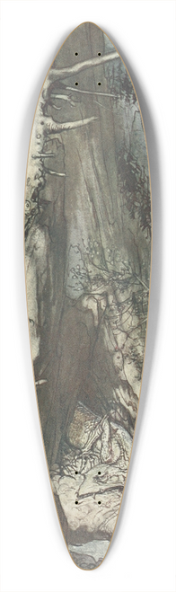 Arthur Rackham - There as a dread Dragon he sojourns, and in a cave keeps watch over Alberichs ring 39.3 inch art pintail longboard deck