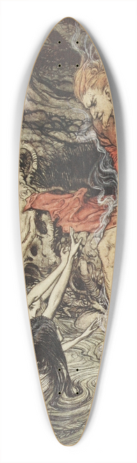 Arthur Rackham - The Rhines pure-gleaming children told me of their sorrow 39.3 inch art pintail longboard deck
