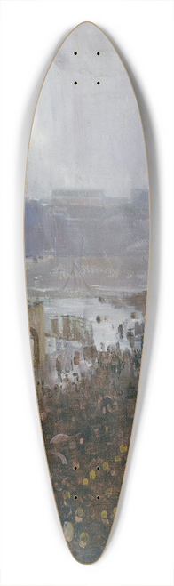 Arthur Streeton - Firemans funeral, George Street 39.3 inch art pintail longboard deck