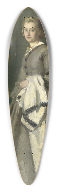 August Alleb - A young Woman 39.3 inch art pintail longboard deck