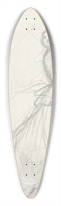 August Alleb - Studie van een vrouw die tennis of badminton speelt 39.3 inch art pintail longboard deck