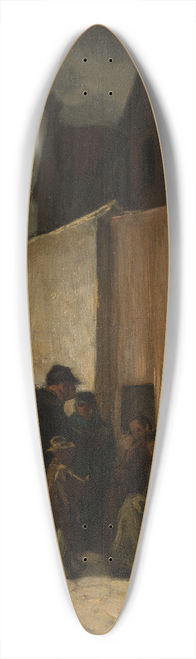 Auguste Andre Lanon - Les Pauvres au coin de la rue de la Sant 39.3 inch art pintail longboard deck
