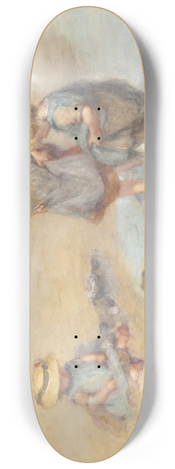 Bernardus Johannes Blommers - Children Playing Boats 8.25 inch art skate deck